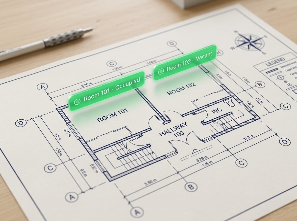 Bed-level floor map
